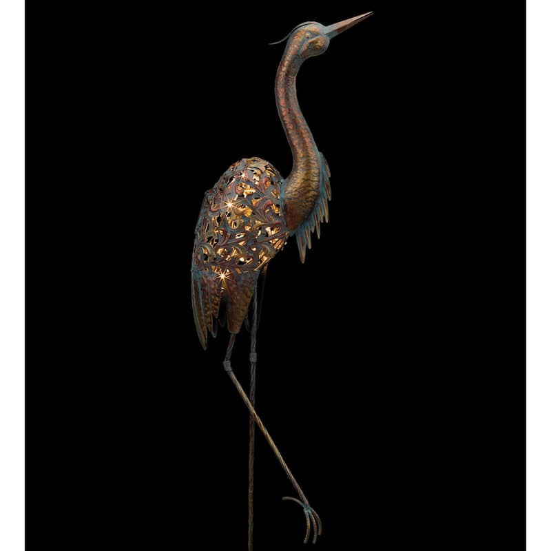 Solar Bird Stake - Heron - 11.5"x4.5"x46"