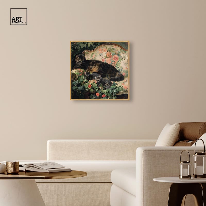 Lounging Cats II Canvas by Art Remedy