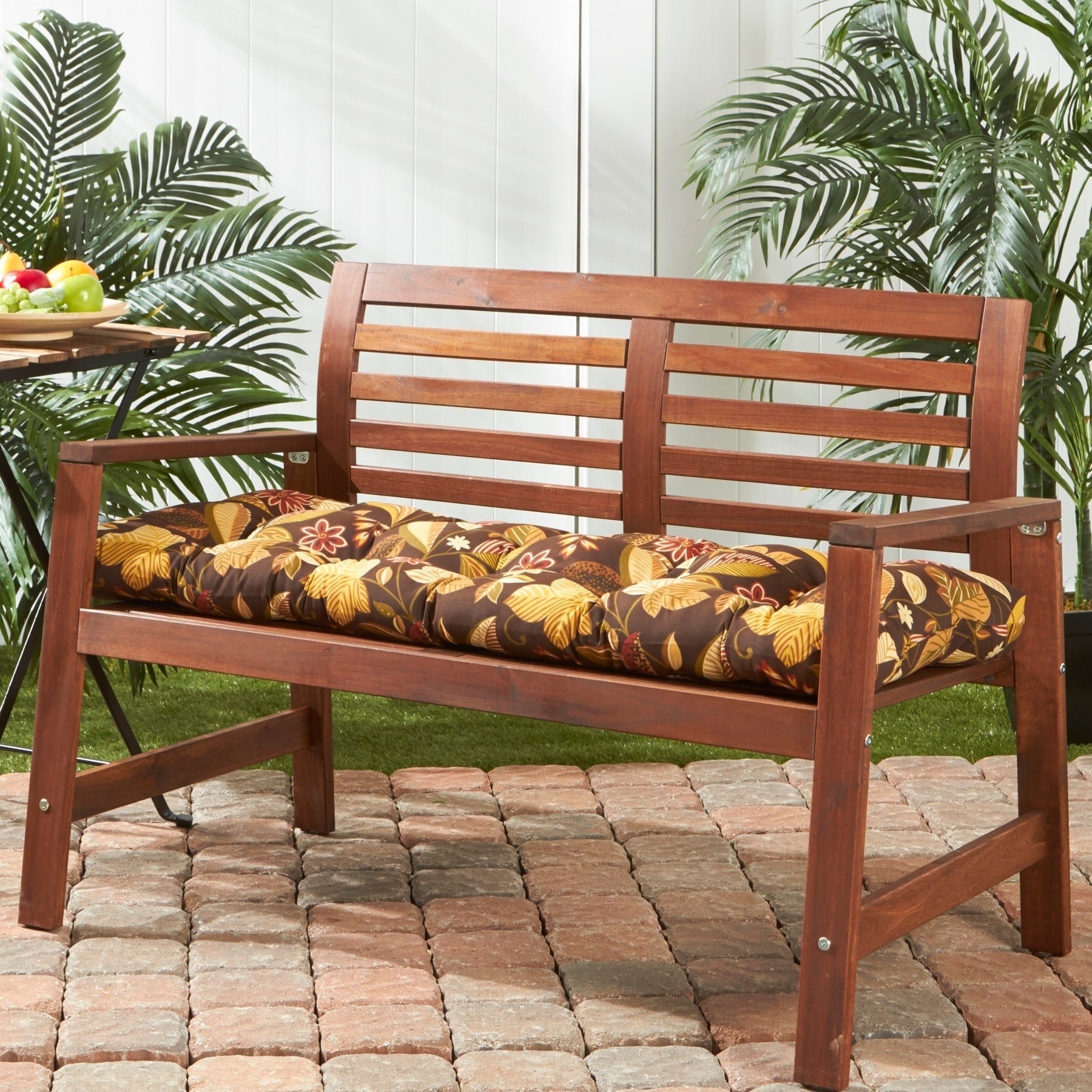 18-inch x 51-inch Outdoor Timberland Floral Bench Cushion (Cushion Only)
