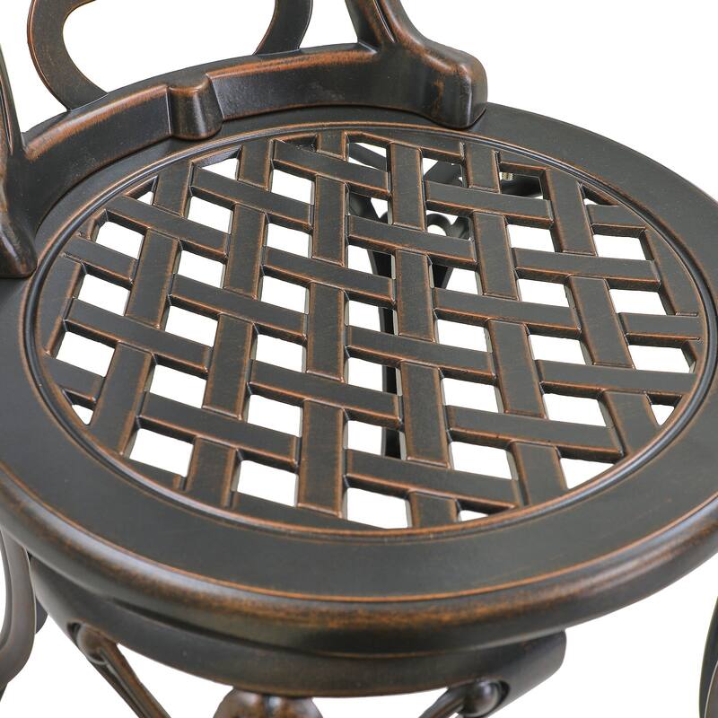 Set of 2 Cast Aluminum Bistro Chairs