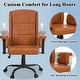 preview thumbnail 12 of 16, Adjustable Height Executive Office Chair High Backrest with 90°-130° Recline Grid-Cut PU Leather & Nail Head Trim