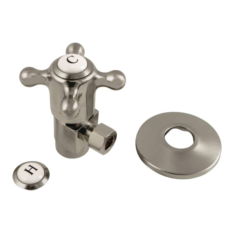 Kingston Brass Quarter Turn Water Supply Stop Valve with Ceramic Disc, - Brushed Nickel