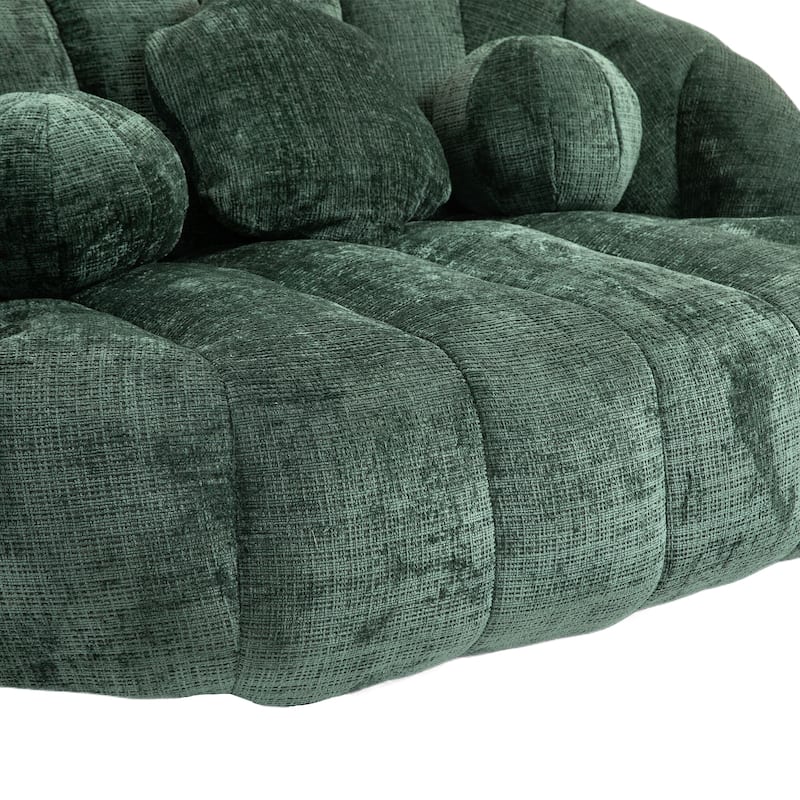 Emerald 63.78" Chenille Lounge Chair with Foam Filling and Pillows