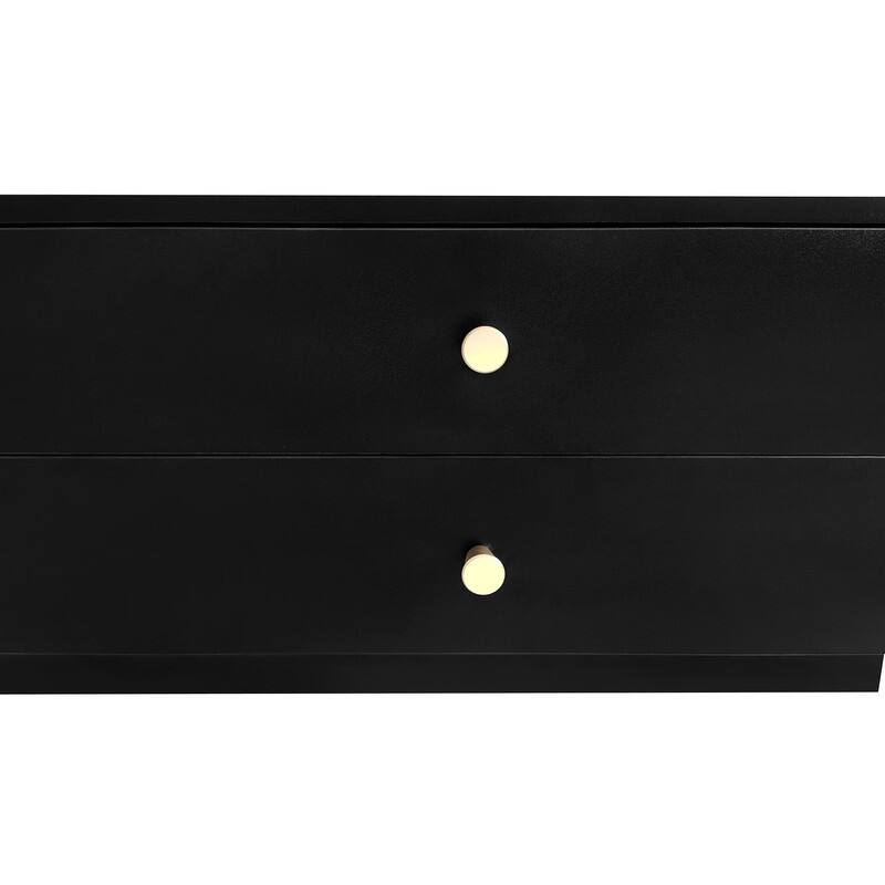 Luxurious 95" TV Stand with Fluted Glass Doors and Tempered Glass Shelves