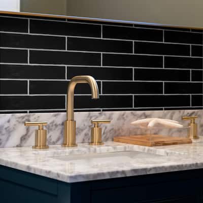 Merola Tile Castillo Black 3" x 12" Ceramic Wall Tile