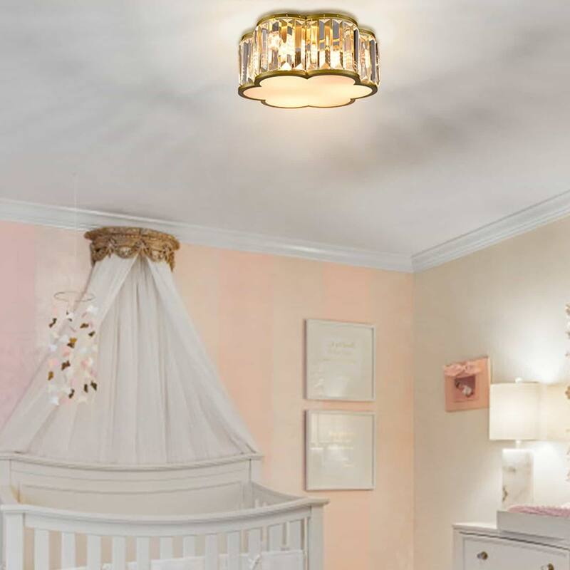 Tripoli Gold Flush Mount Ceiling Light Crystal Ceiling Light Fixture