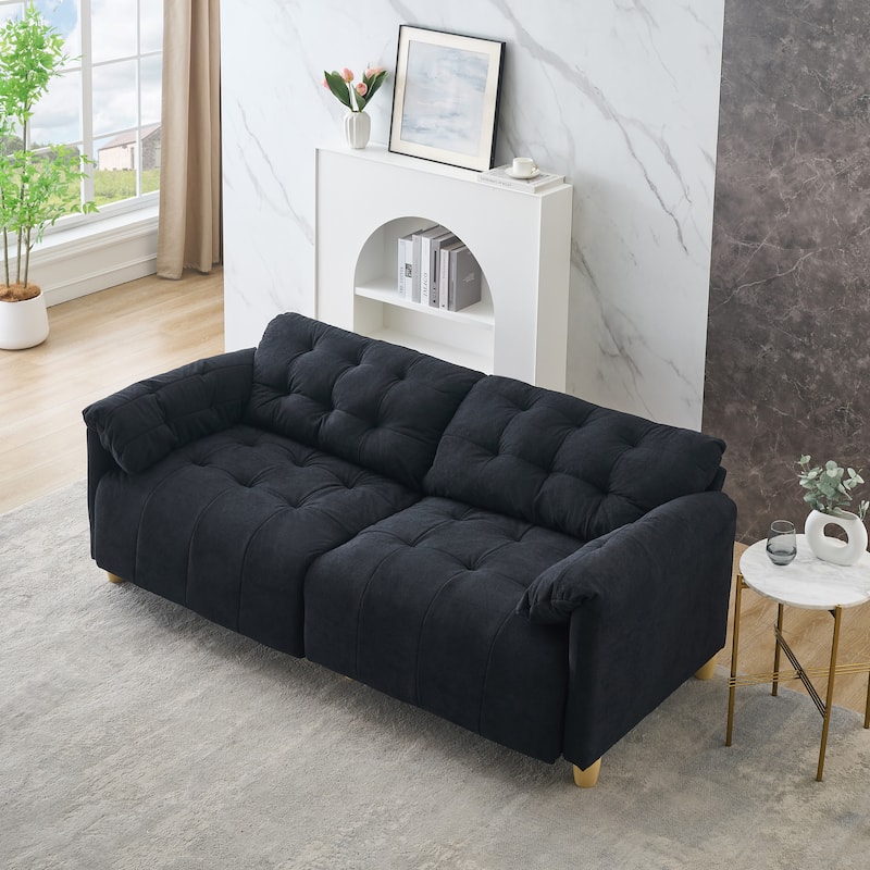 Cloud Loveseat Sofa, Futon Sofa with Storage Space, Straight-Line Sofa with Upholstered Backrest 2-Seat Armchair