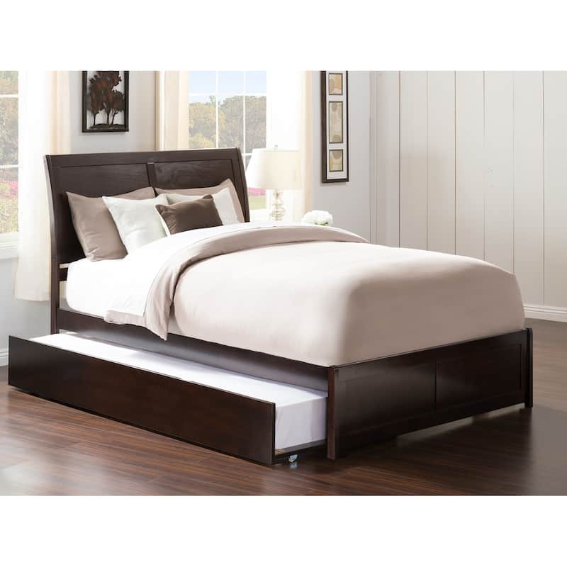 Portland Full Bed with Footboard and Twin Trundle in Espresso - Espresso - Full