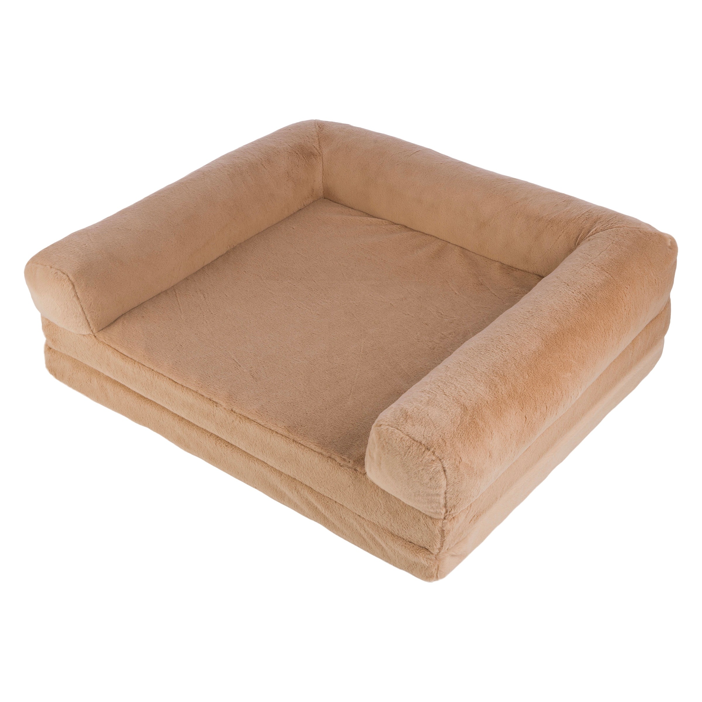 Human Sized Dog Bed for Large Dogs and Adults with Supportive Egg Foam and Bolster Memory Foam 74" x 41" x 9" by PETMAKER
