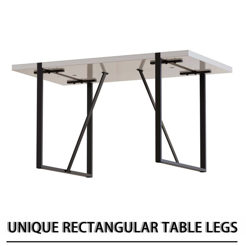 5-Piece Dining Table Set for 4, Kitchen Table Set with Metal Frame and 4 Cushioned Chairs for Dining Room