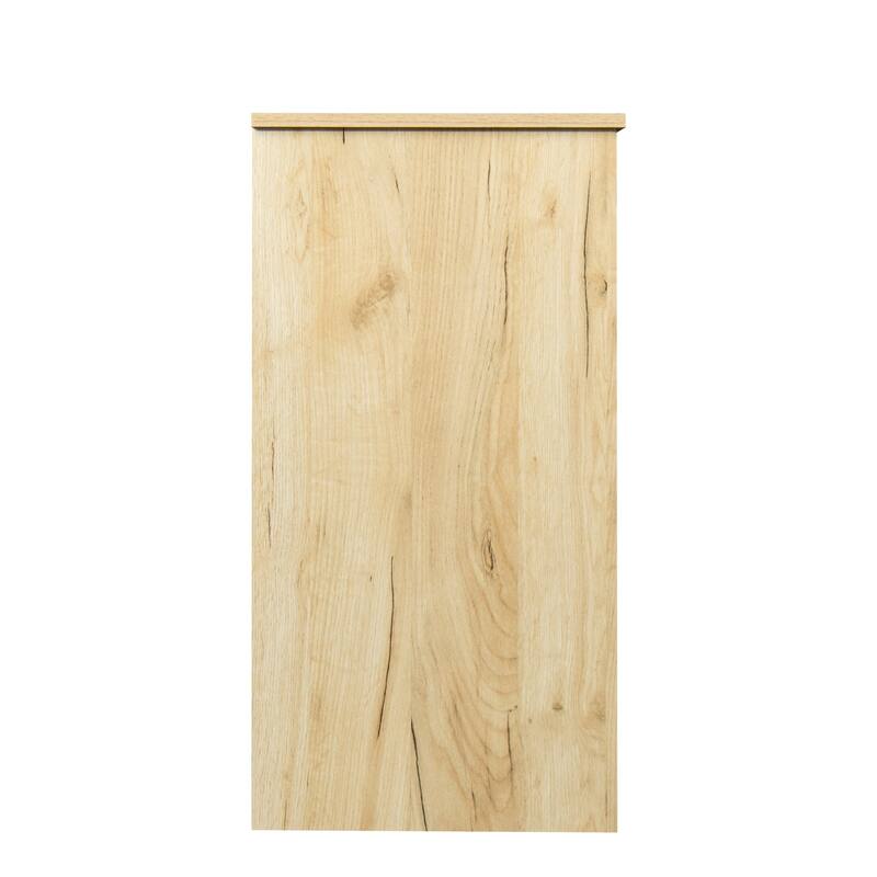 Roomfitters 43" Modern Buffet Sideboard, Oak Wood Storage Cabinet with Drawers and Doors for Dining Room or Entryway