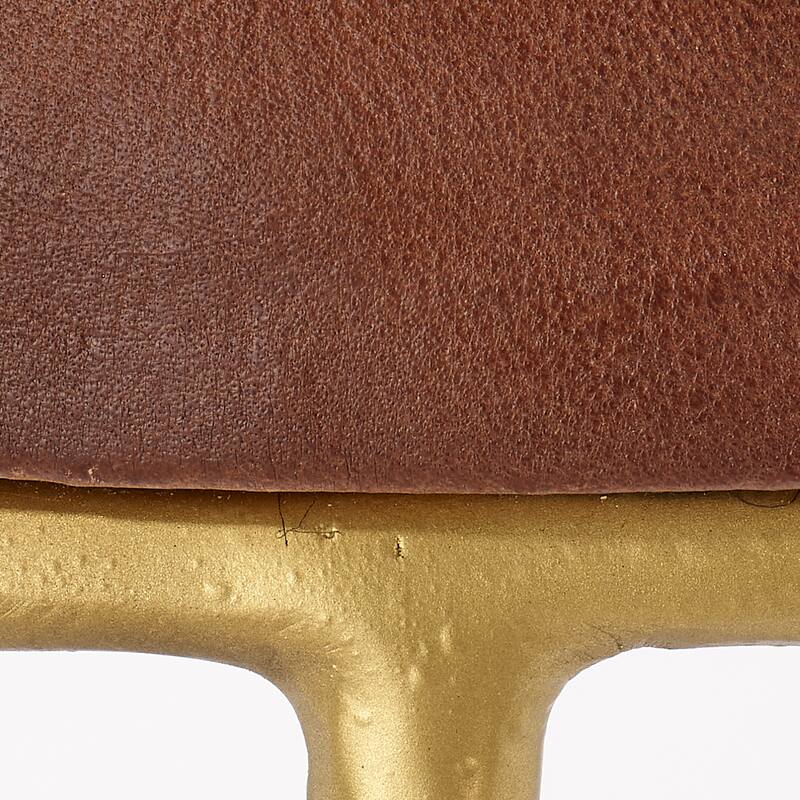 Alden Décor Lark Round Leather Bar Stool