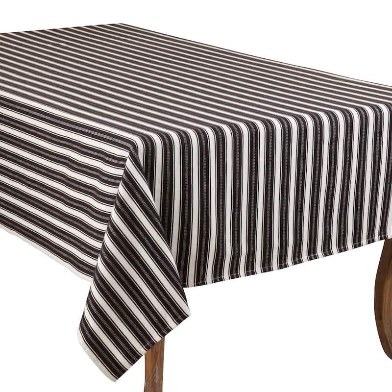 Cotton Tablecloth With Striped Design