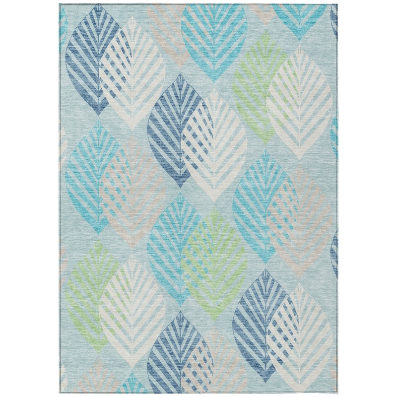 HomeRoots Floral Transitional Rectangle Outdoor Rug
