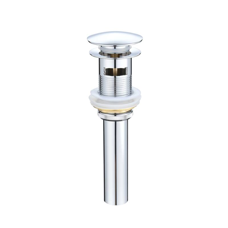 Stainless Steel Pop-Up Sink Drain with Silicone Gasket Easy Install Water Stopper for Bathroom Kitchen - 2.56" x 3.54" - Chrome