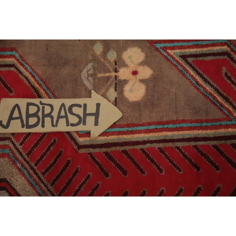 Hand Knotted Oriental 100% Wool Carpet Traditional Tribal Brown Ardebil Runner Rug - 10' 3'' X 3' 9''