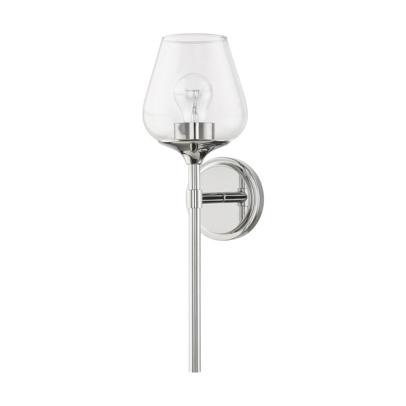 Livex Lighting 1-light Polished Chrome Vanity Sconce, 17471-05 - 5.75" W 18" H 6.5" EXT
