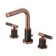 preview thumbnail 22 of 34, Kingston Brass Convergent Two-Handle 3-Hole Deck Mount Widespread Bathroom Faucet with Knurled Handle and Brass Pop-Up Drain Antique Copper