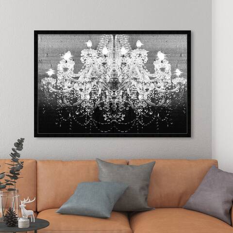 Oliver Gal 'Dolce Vita' Fashion and Glam Wall Art Framed Print Chandeliers - White, Black