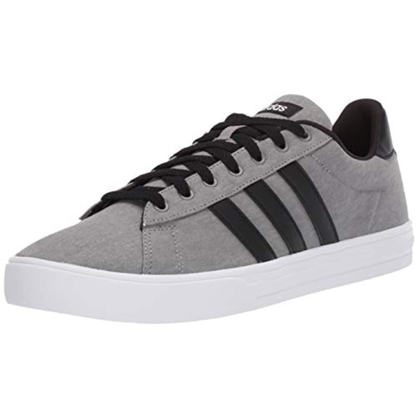 grey adidas with black stripes