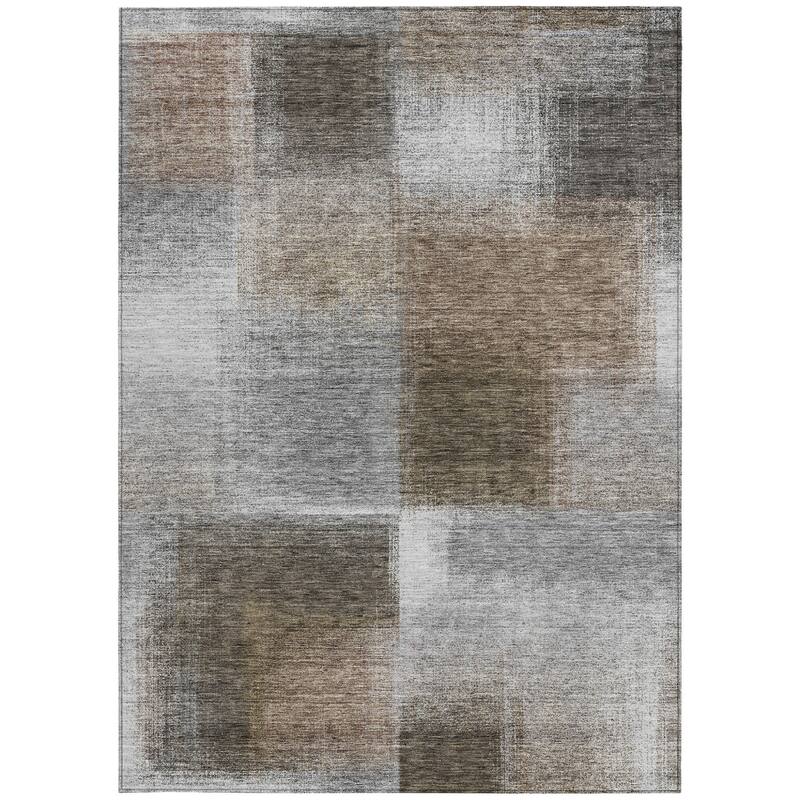 HomeRoots Abstract Transitional Rectangle Outdoor Rug