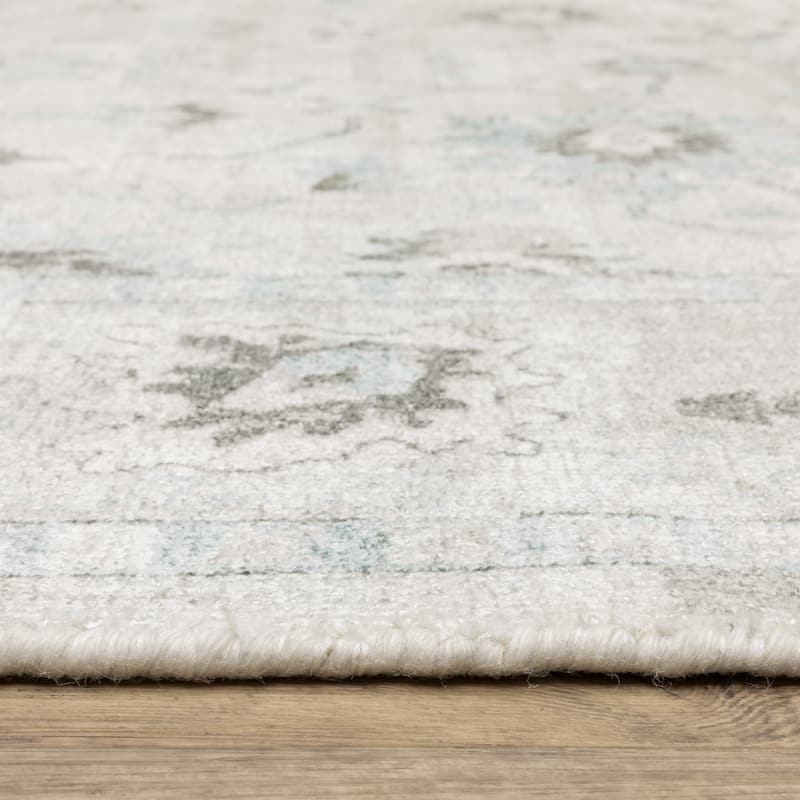 Style Haven Willett Oriental Ivory/ Teal Blue Area Rug