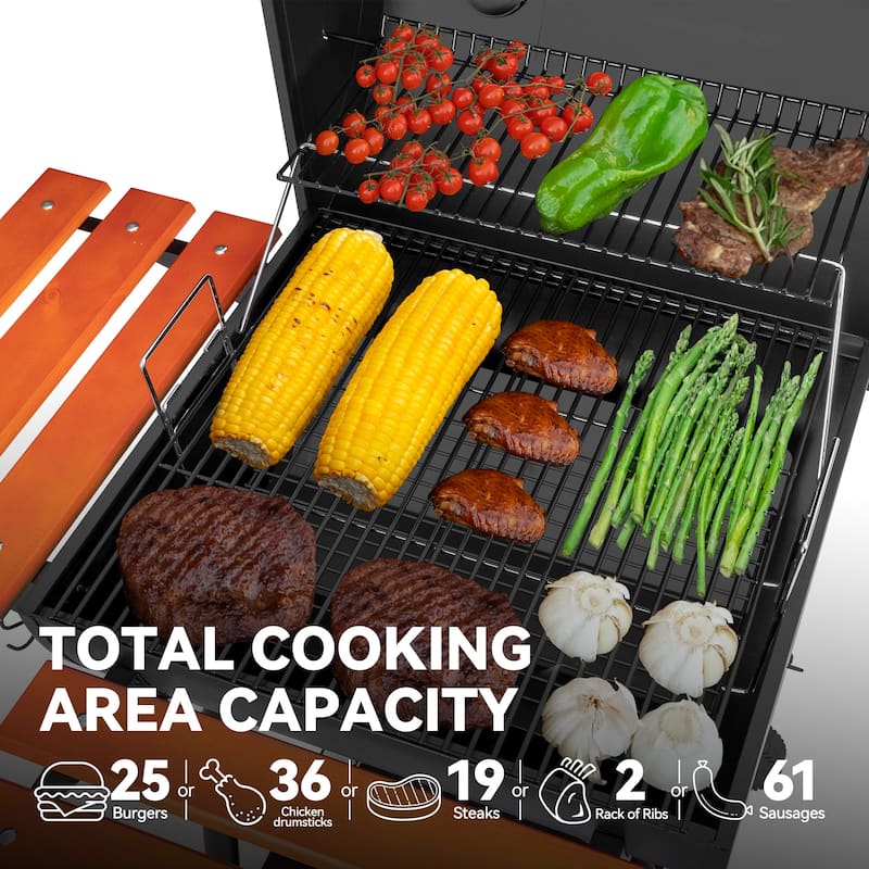 Royal Gourmet 24-Inch Black Charcoal BBQ Grill