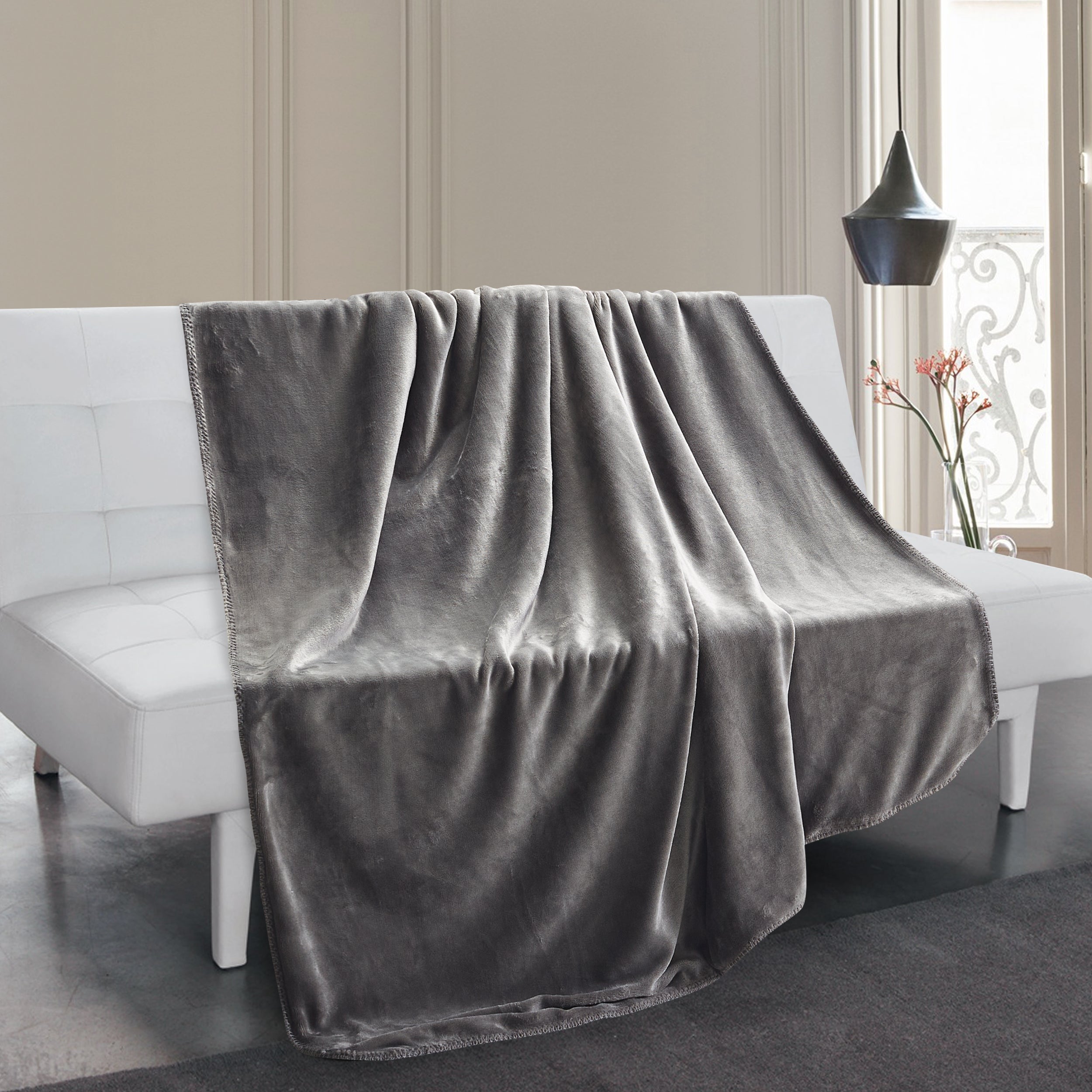 Luxury Crushed Velvet Berber Throw Blanket 50" x 60" Reversible All Season 