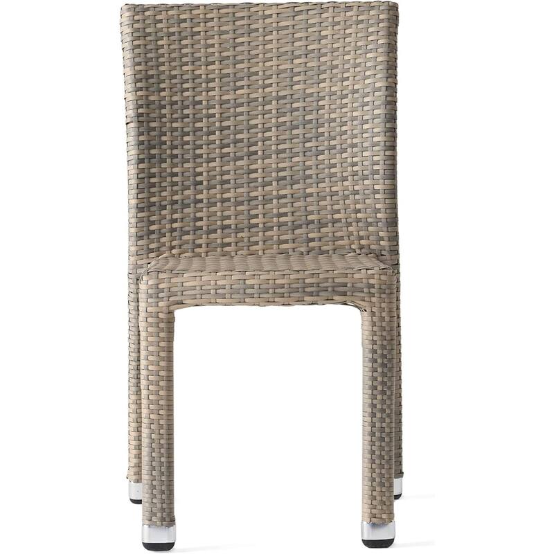Roomfitters Outdoor Rattan Dining Chair Set of 4, Stackable Armless Patio Chairs, Weather-Resistant Design