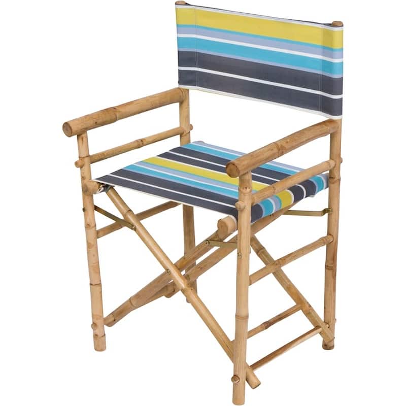Patio Indoor Outdoor Folding Bamboo Director Chair Set of 2