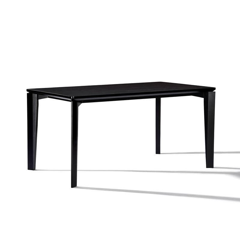 Wenge in Ash Veneer MDF Wood 6-Person Rectangle Dining Table with Rubberwood Legs - 59.06" Wide