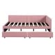 preview thumbnail 66 of 98, L-Shaped Backrest Daybed Upholstered Daybed Frame Classic Wood Slats Design with 2 Storage Drawers or Trundle, Full Size