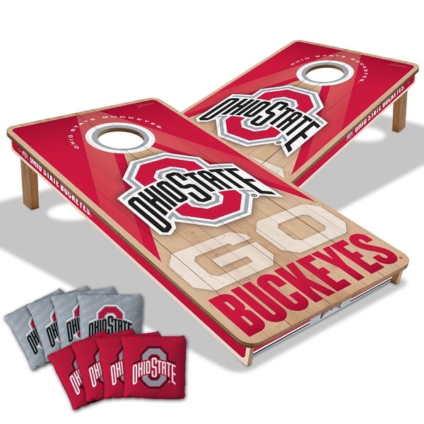 slide 2 of 7, Ohio State Buckeyes NCAA 2x4 Professional Cornhole Board Set Include Carrying Case
