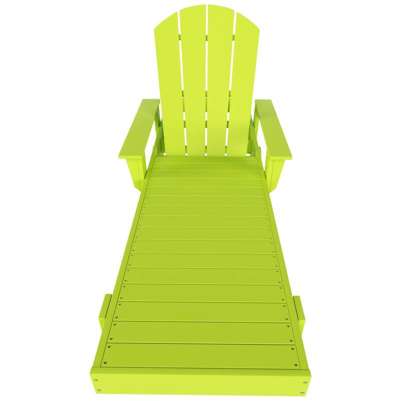 Polytrends Laguna Hdpe All Weather Outdoor Patio Pool Reclining Chaise Lounge With Side Table (2-Piece Set)