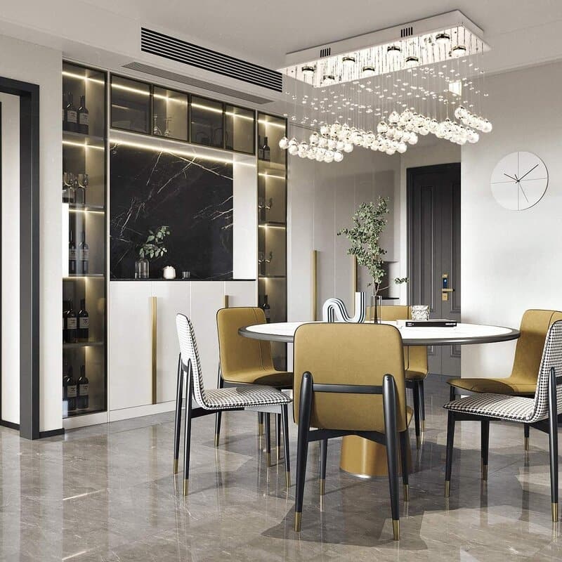 Maxax 8 - Light Unique Tiered Chandelier with Crystal Accents - MX19007-8-C