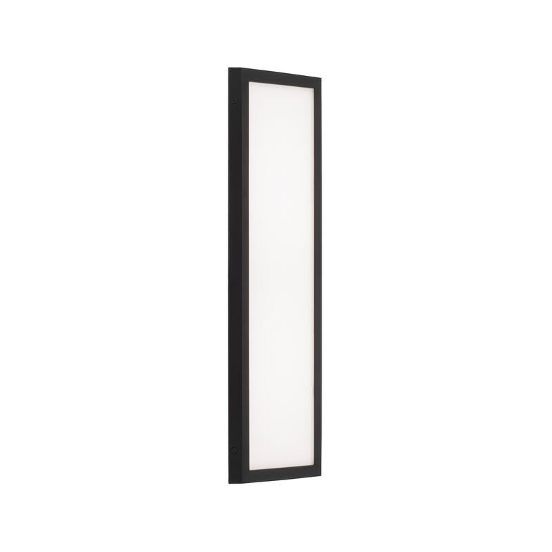 Integrated LED Outdoor Wall Lantern in Black with Painted White Glass