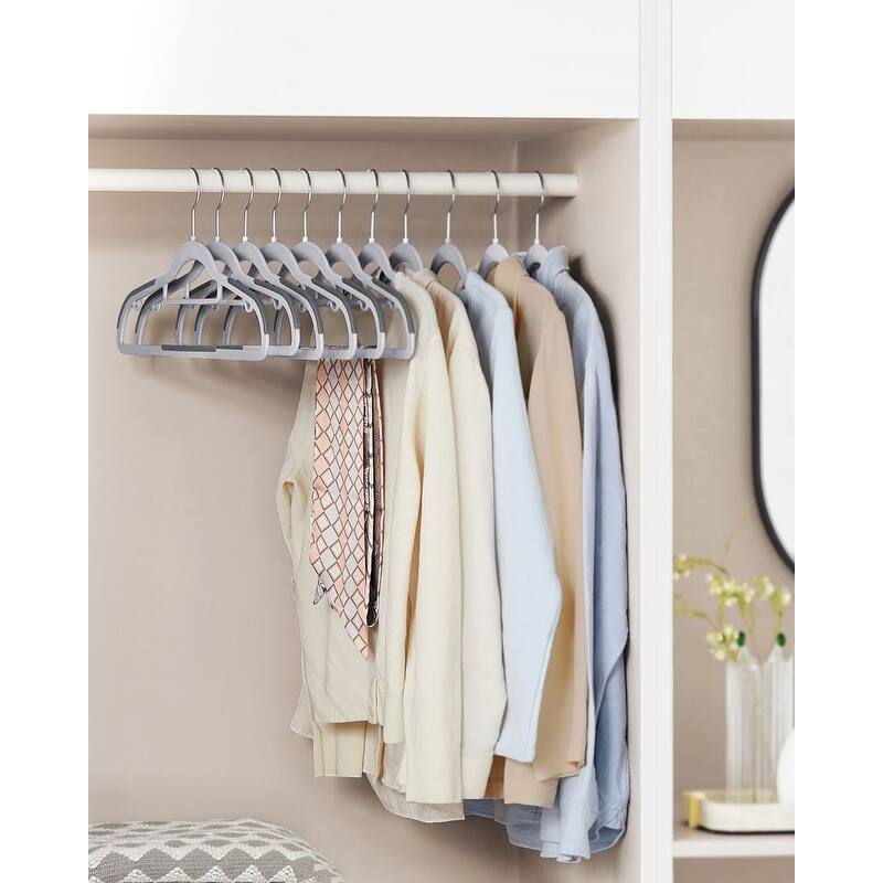 Multi-Purpose Clothes Hangers with Anti-Slip Rubber Grips Space-Saving Frame and Hook Rotation