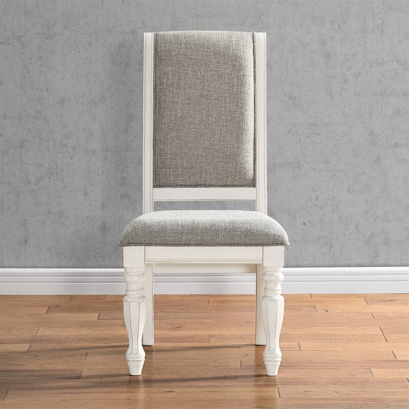 Set of 2 Solid Wood Upholstered Dining Chairs