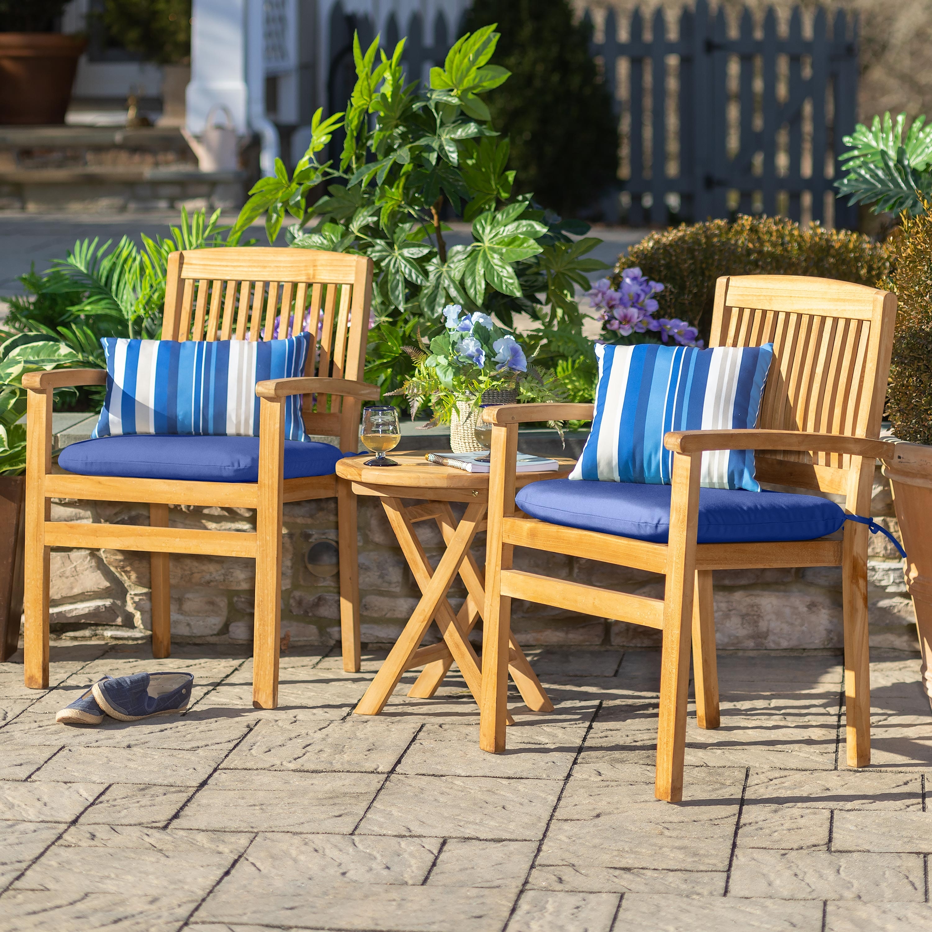 Teak Wood Outdoor Dining Chairs, Set of 2