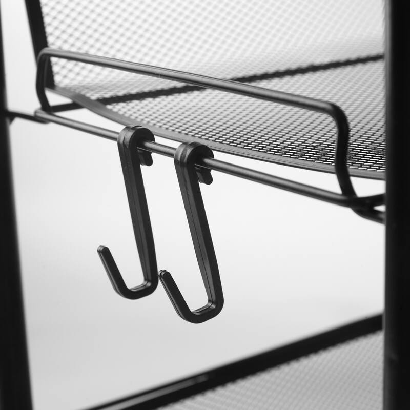 Urban Shop 3 Tier Trolley Rolling Mesh Storage Cart - 17" x 7" x 29"