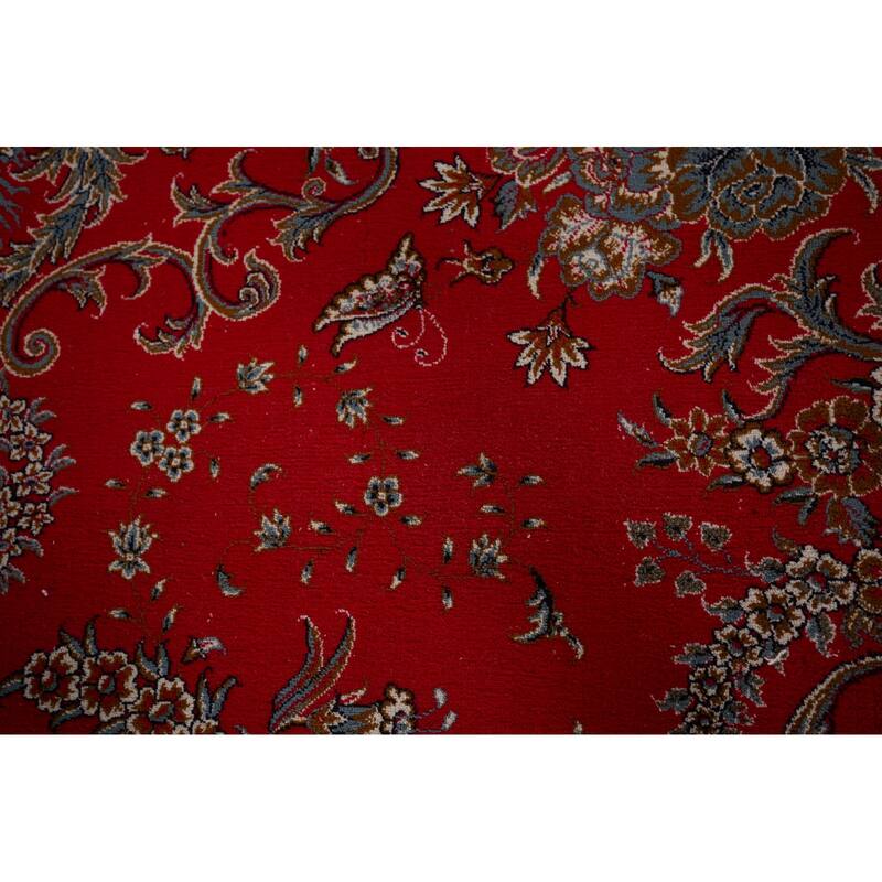 Victorian Style Red Kashan Turkish Area Rug Red Machine Made Carpet - 9'8" x 12'8"