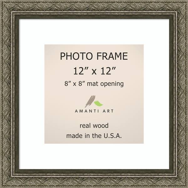 Barcelona Pewter Photo Frame 12x12, Matted to 8x8' 14 x 14inch
