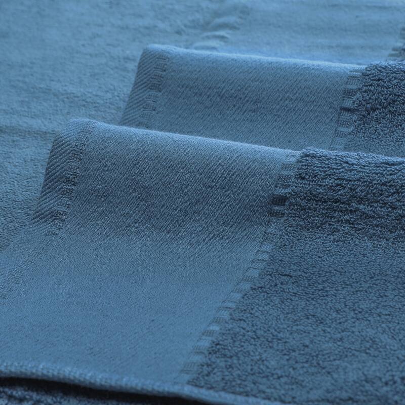 Cotton 2 Pack Solid Bath Towels, Quicker to Dry and Highly Absorbent Towels for Gym Pool 28" x 56" - Blue