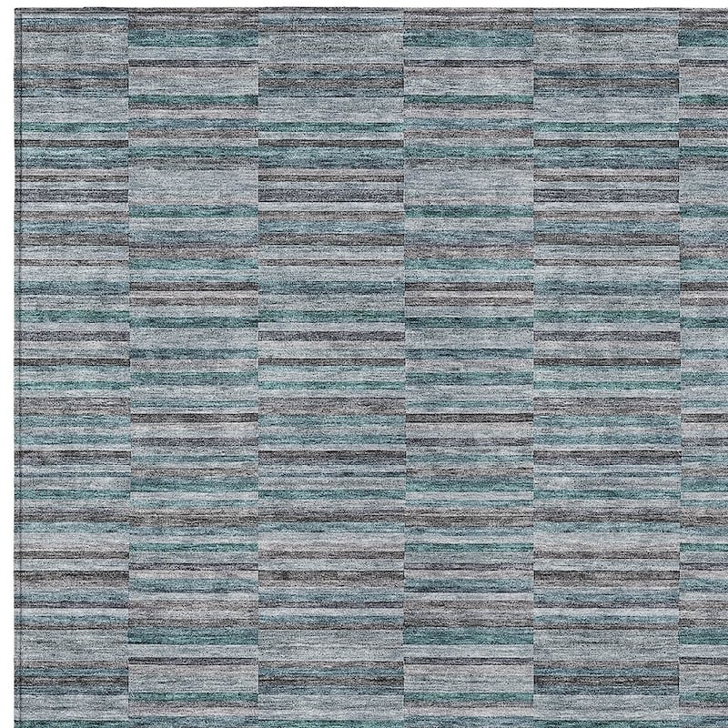 HomeRoots Striped Transitional Rectangle Outdoor Rug