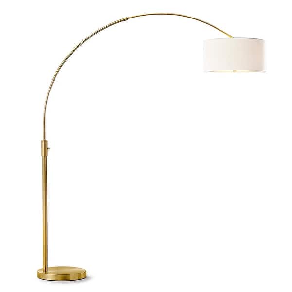 Arch Floor Lamp Antique Brass Finish - Drum White Shade