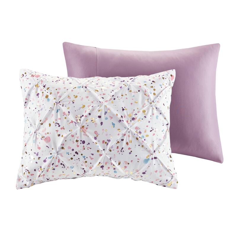 Intelligent Design Lara Metallic Printed and Pintucked Comforter