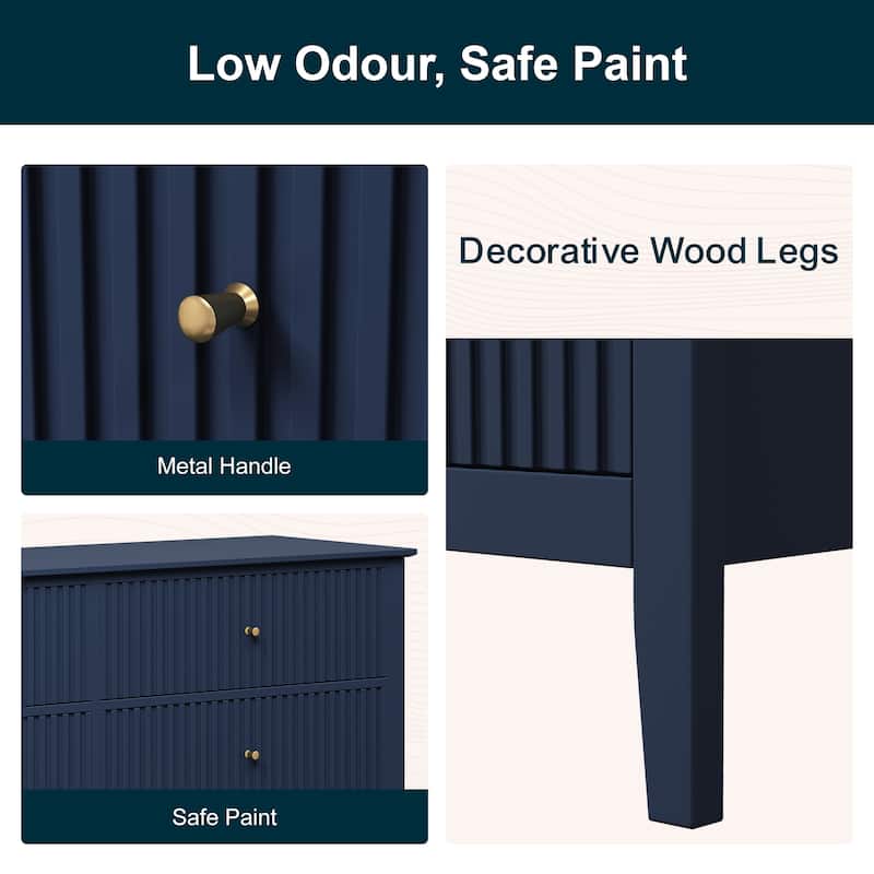 Modern 6-Drawer Fluted Dresser