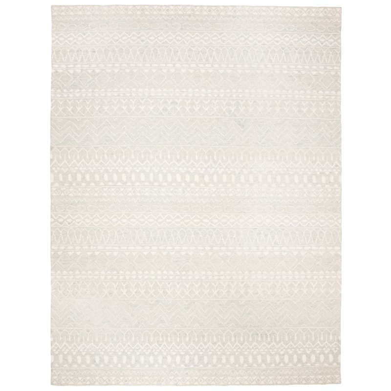 SAFAVIEH, Handmade Micro-Loop Fedosia Wool Rug - 9' x 12' - Aqua/Ivory