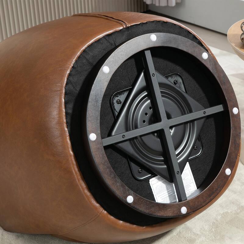 Modern Swivel Barrel Armchair with Storage