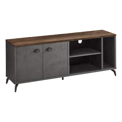 60-Inch TV Stand, Contemporary Media Entertainment Center, Storage Cabinets and Adjustable Shelves, Industrial Style